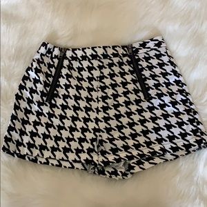 Houndstooth High Waist Shorts.
